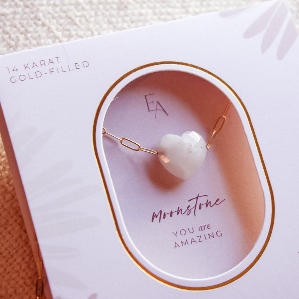 Moonstone Heart Necklace