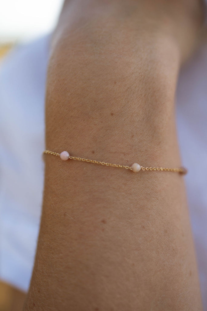 Pink Opal Chain Bracelet