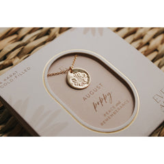 August Birth Flower Necklace - Poppy