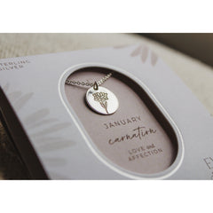 January Birth Flower Necklace - Carnation