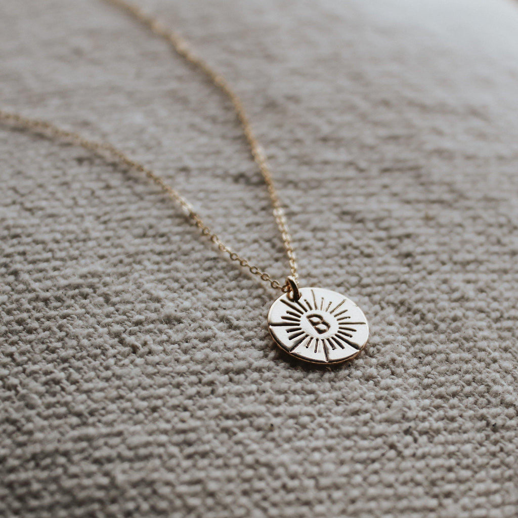 Sunbeam Initial Necklace - Hope on a Rope Jewelry