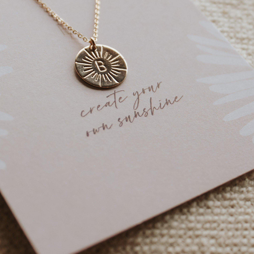 Sunbeam Initial Necklace - Hope on a Rope Jewelry