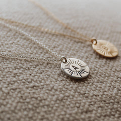 Sunbeam Initial Necklace - Hope on a Rope Jewelry