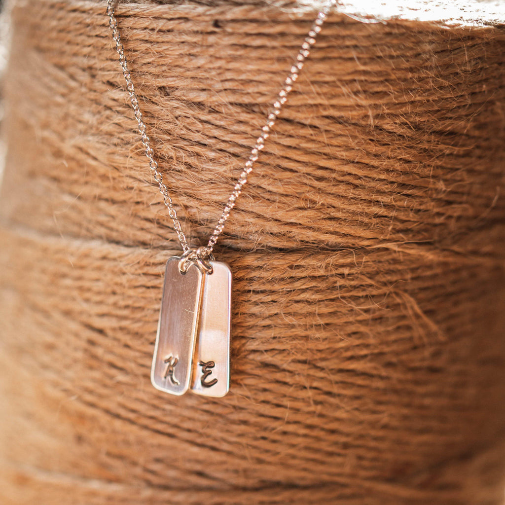 Initial Bar Necklace - Hope on a Rope Jewelry