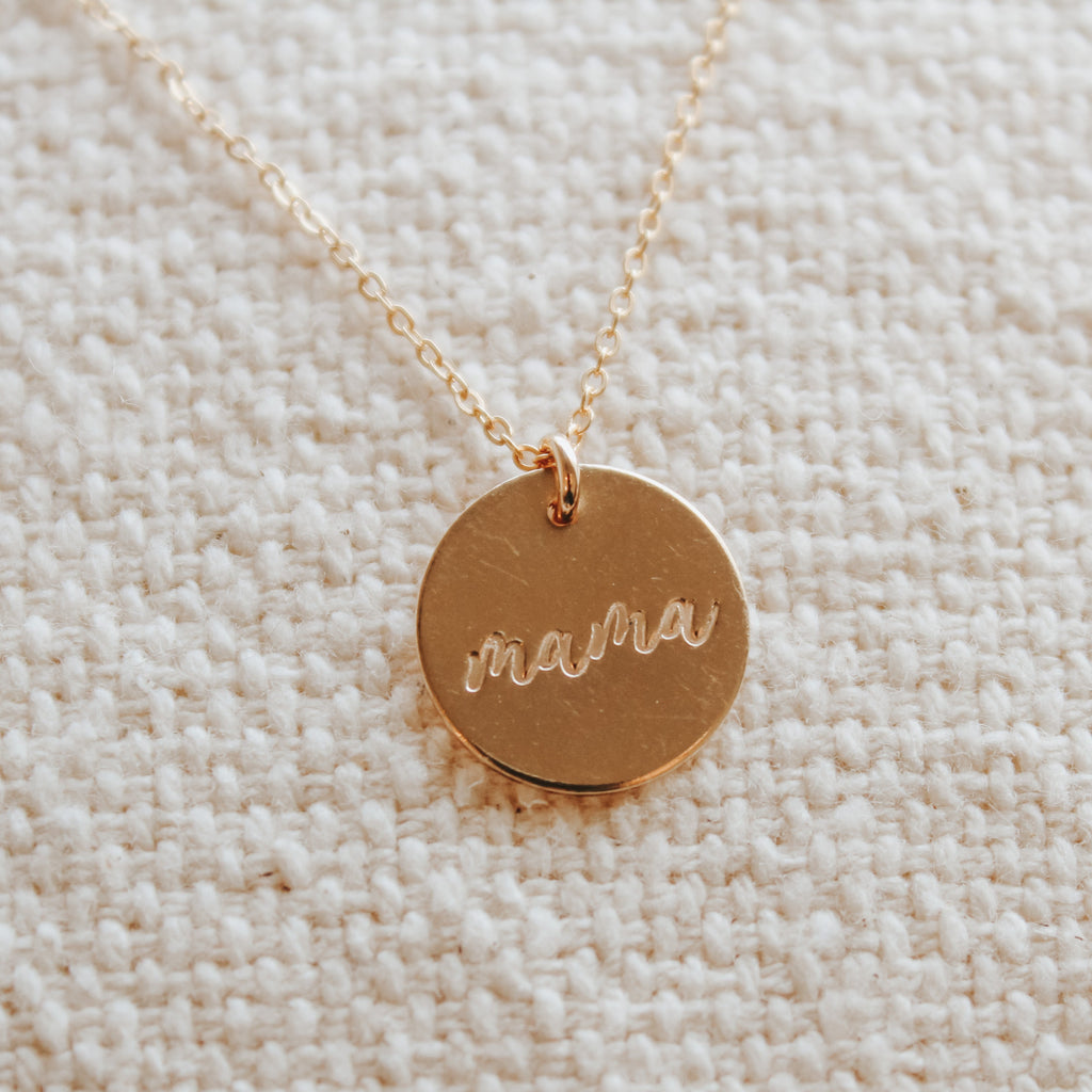 Mama Script Necklace