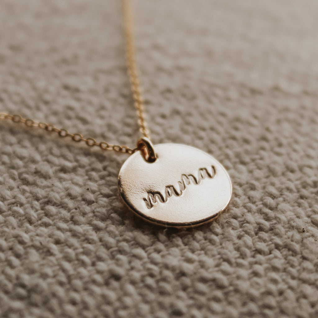 Mama Script Necklace