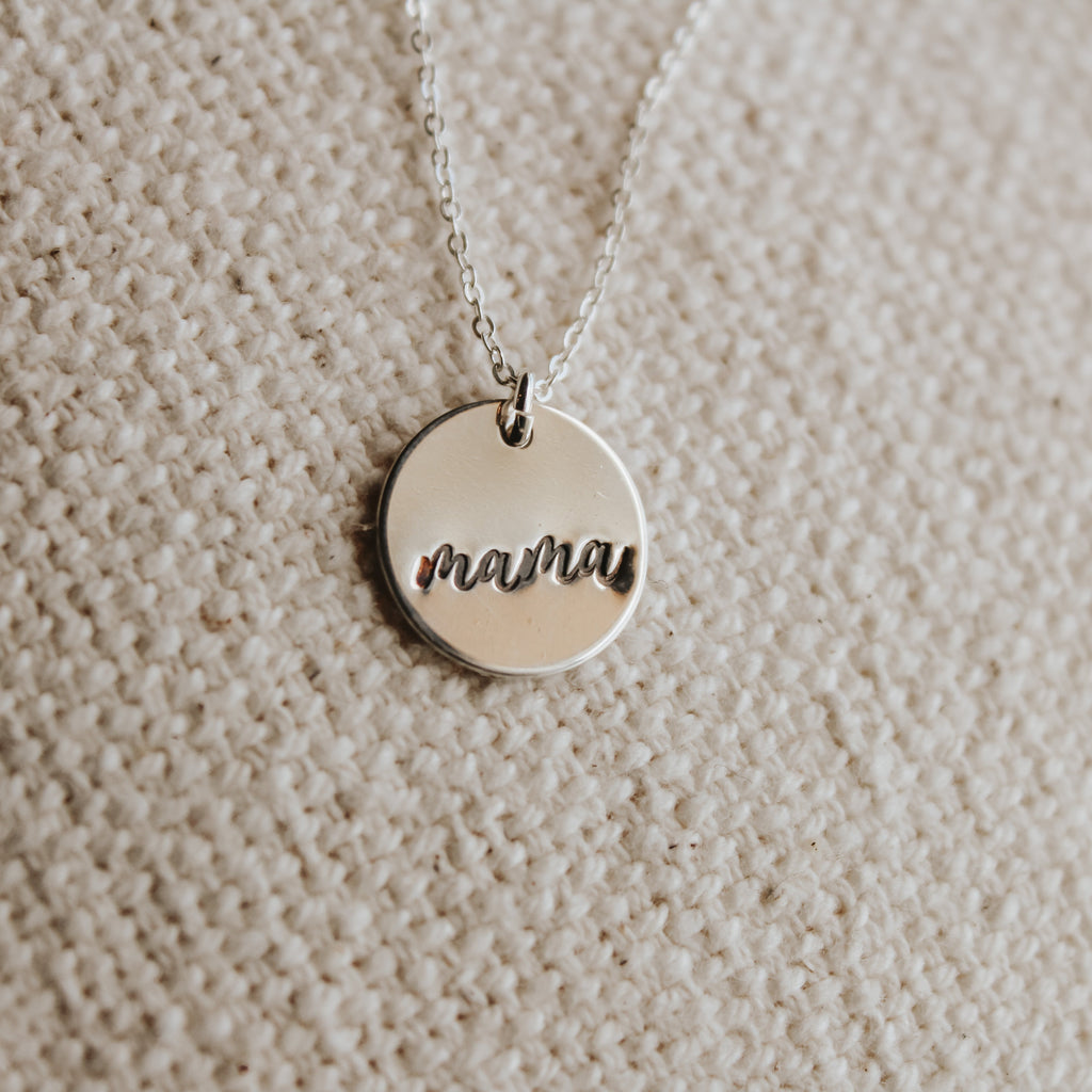 Mama Script Necklace