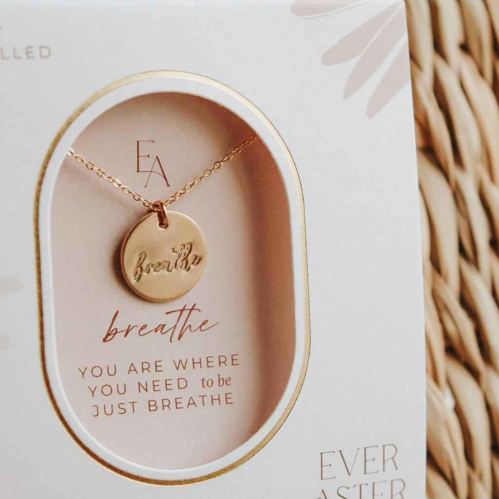 Breathe Script Necklace