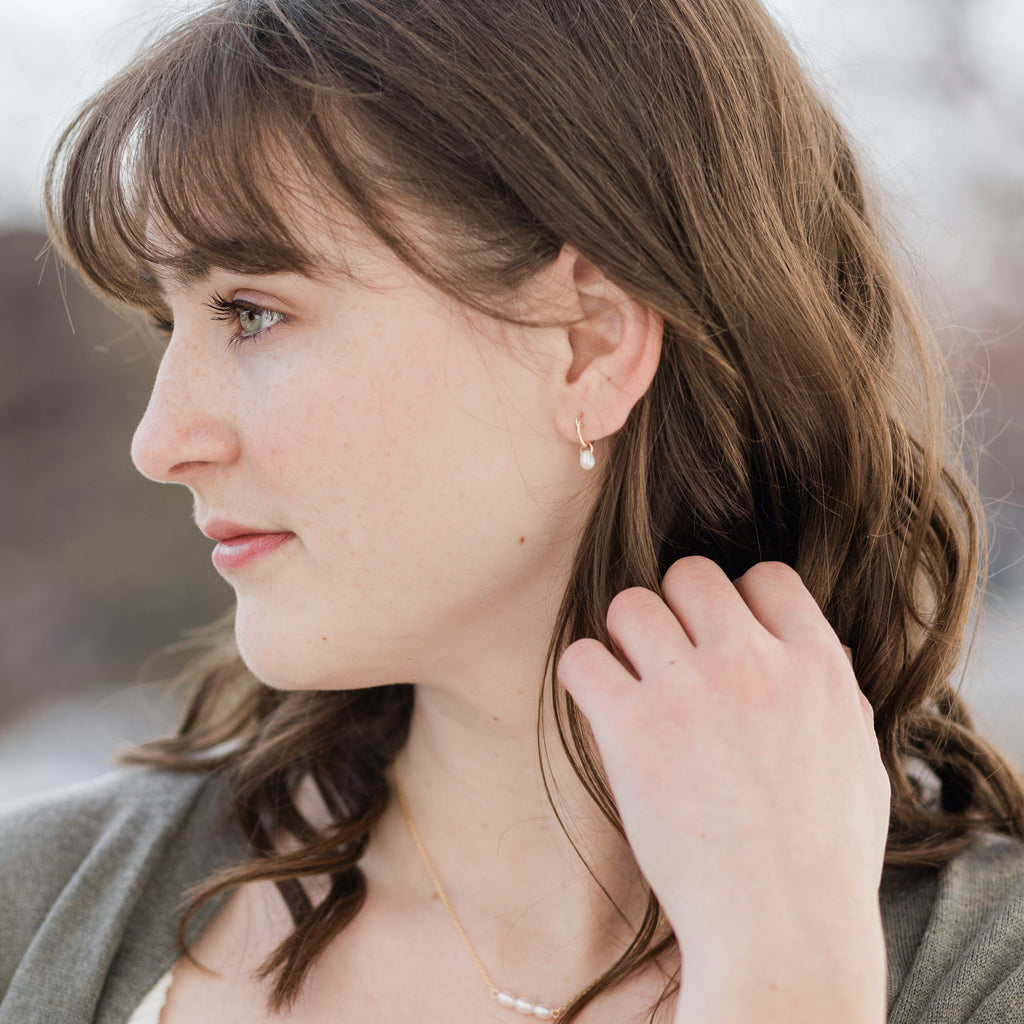 Pearl Hoop Earrings